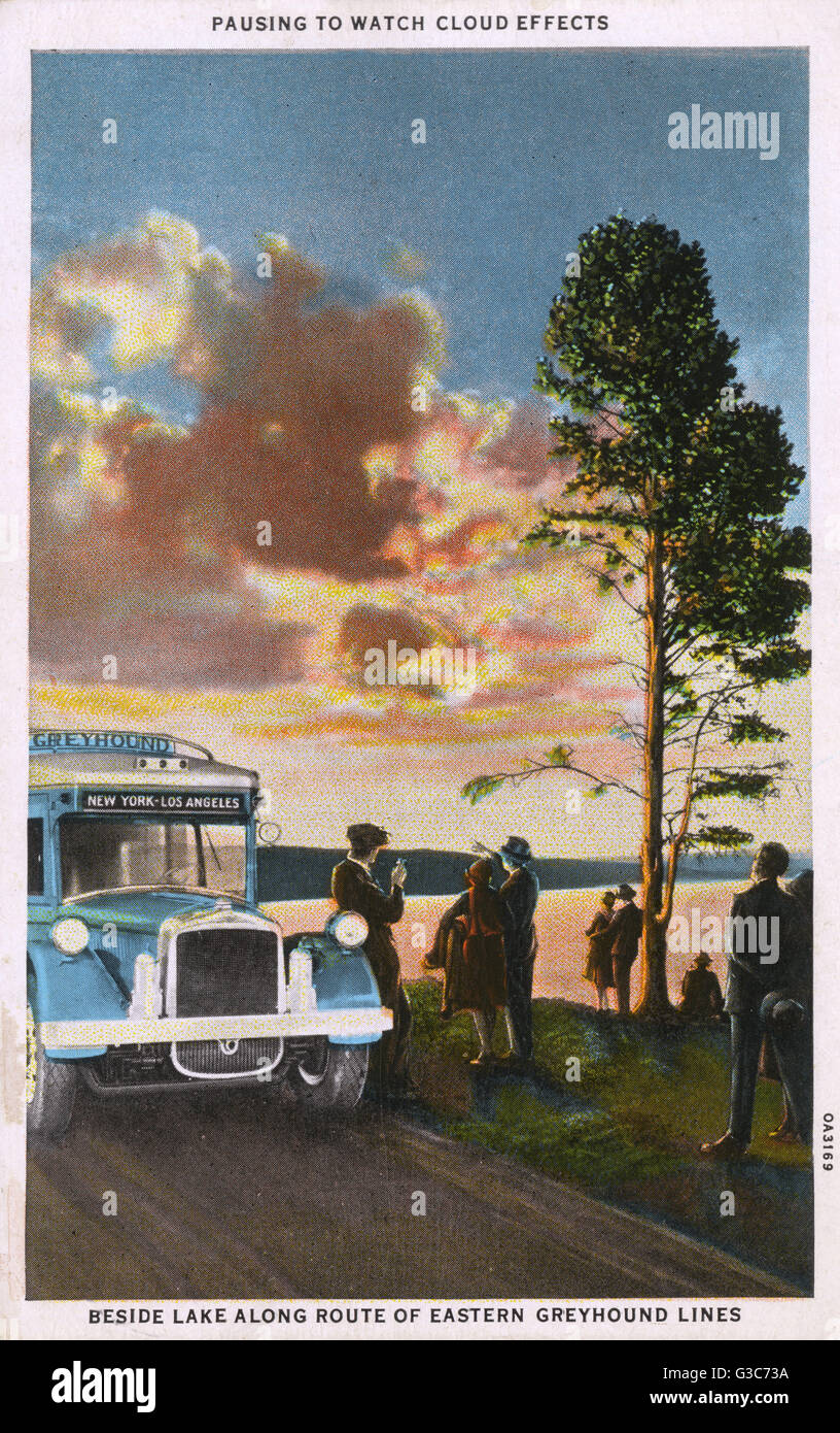 Anzeige für Eastern Greyhound Lines, Cleveland, Ohio, USA Stockfoto