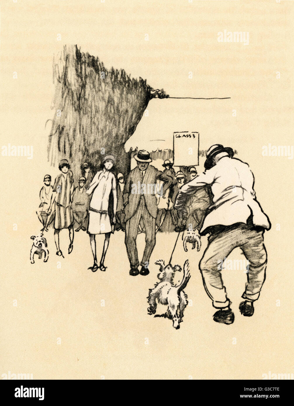 Illustration von Cecil Aldin, der Bastard-Hundeshow Stockfoto