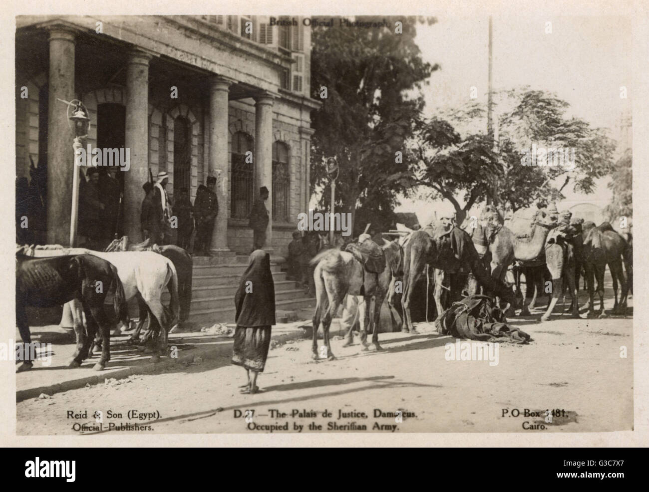 Justizpalast Damaskus - Besetzung durch Sheriffian Army Stockfoto