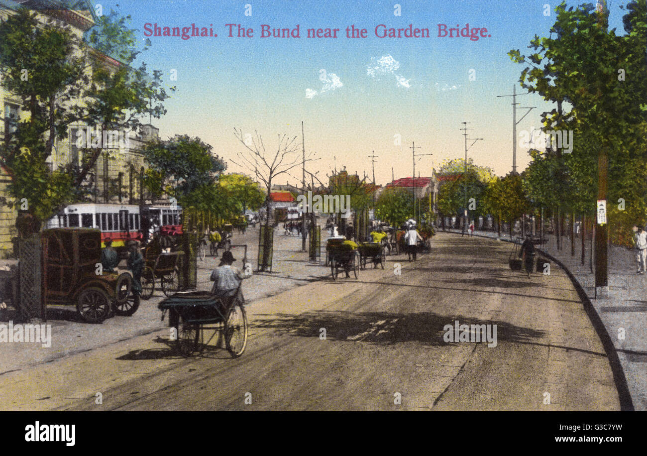 Shanghai, China - The Bund - in der Nähe der Gartenbrücke Stockfoto