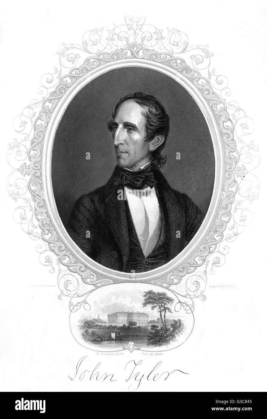 JOHN TYLER Präsident der Vereinigten Staaten Datum: 1790-1862 Stockfoto