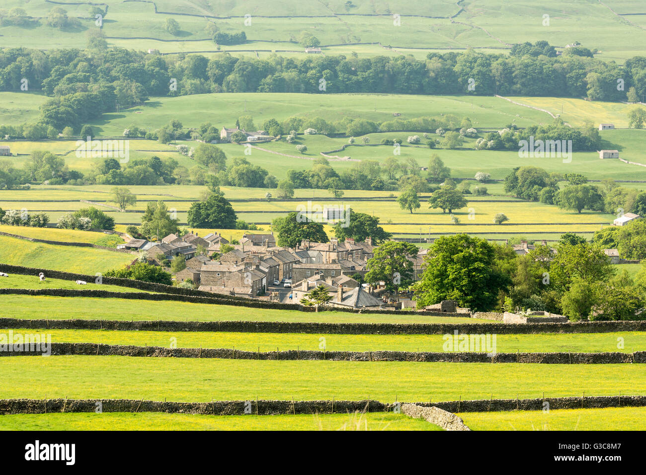 Askrigg Dorf in Wensleydale, The Yorkshire Dales England, Juni 2016 Stockfoto