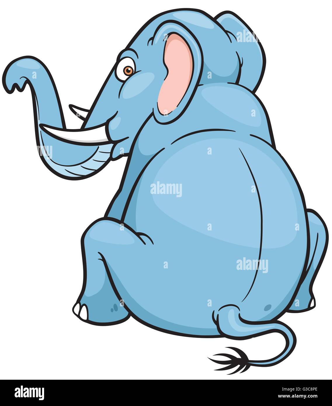 Vektor-Illustration Cartoon Elefant Stock Vektor