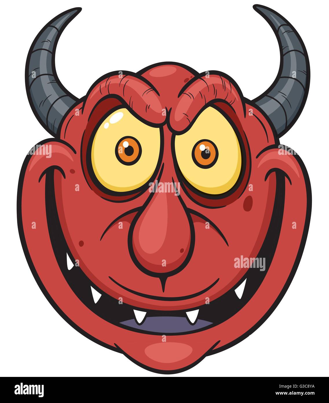 Vektor-Illustration Cartoon Teufel Gesicht Stock Vektor