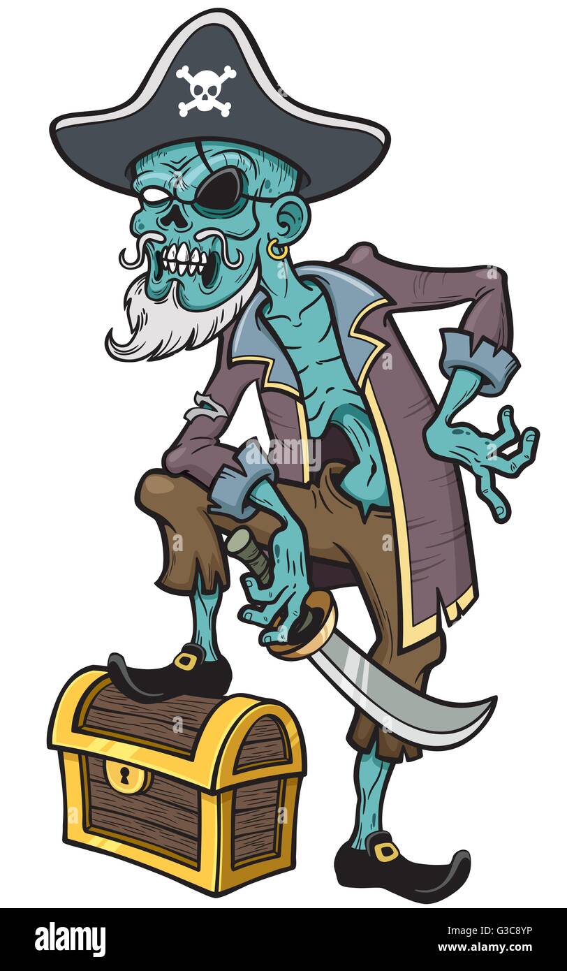 Vektor-Illustration von Cartoon Pirat zombie Stock Vektor