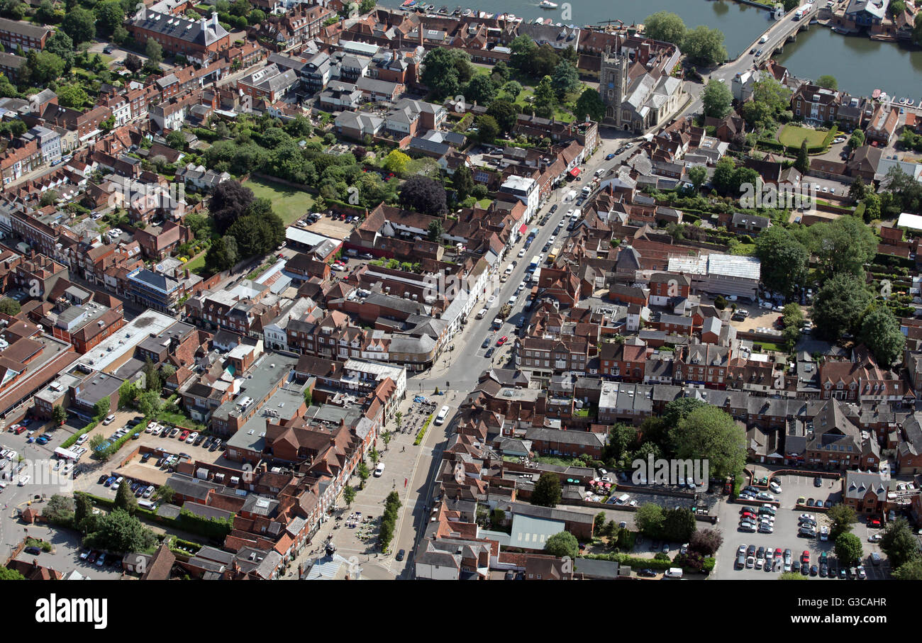 Luftaufnahme des Henley-on-Thames, Oxfordshire, Vereinigtes Königreich Stockfoto