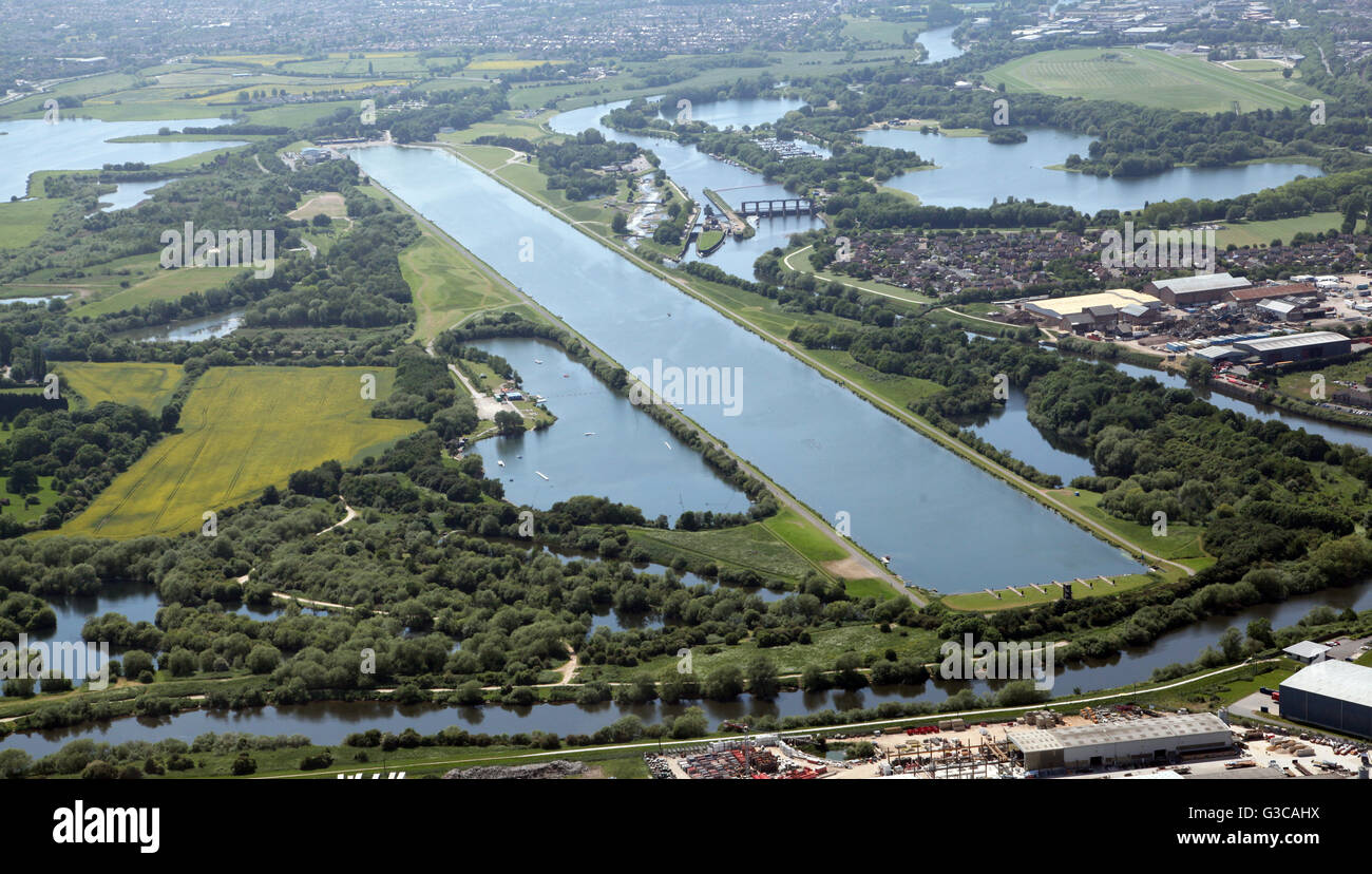 Luftaufnahme der Holme Pierrepont nationales Wassersportzentrum in Nottingham, UK Stockfoto