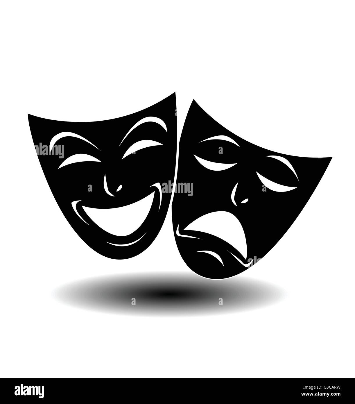 Theater-Ikone mit fröhlichen und traurigen Masken. Vektor-Illustration  Stock-Vektorgrafik - Alamy