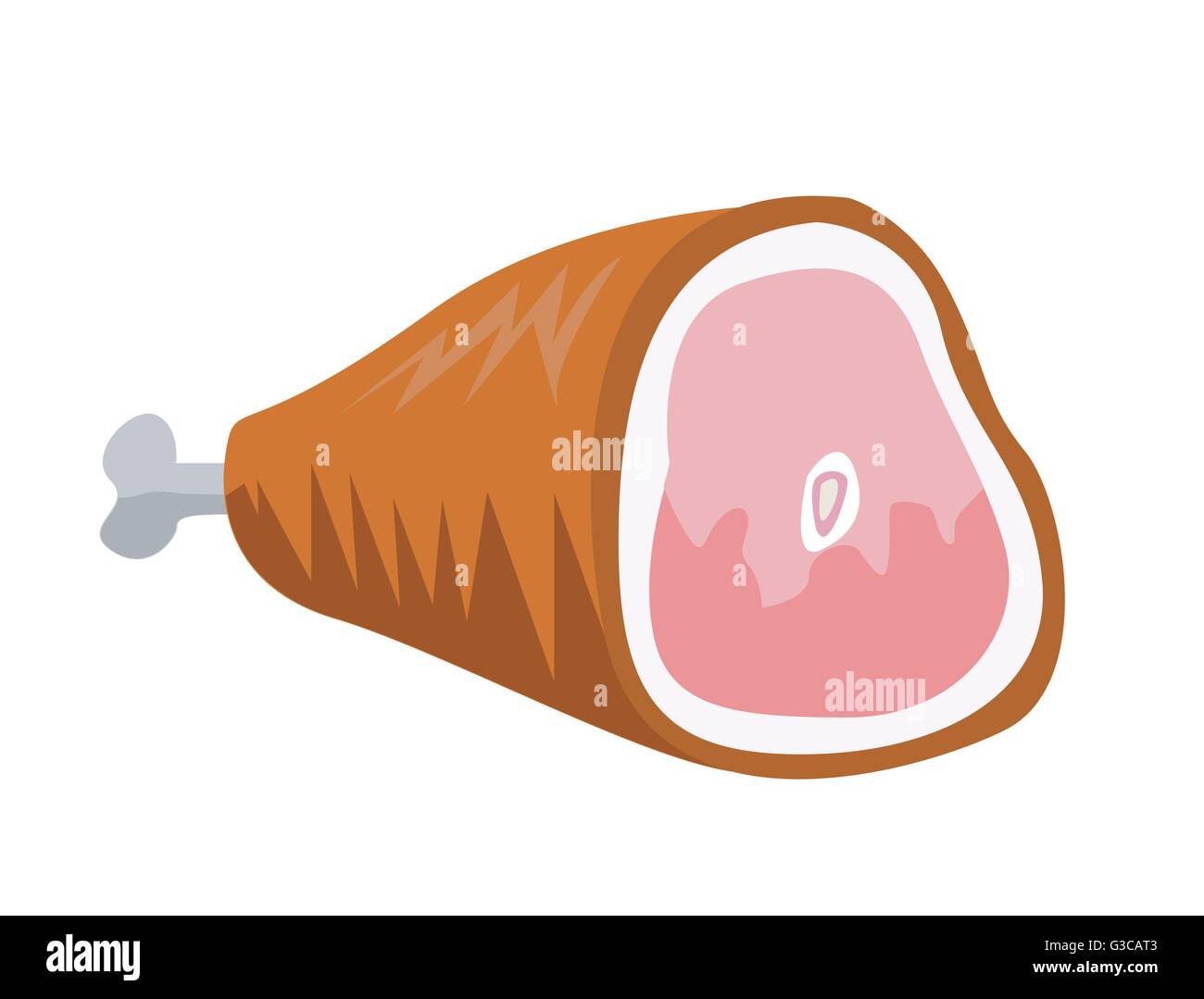 Cartoon-Schinken-Vektor-Illustration auf weißem Hintergrund Stock Vektor