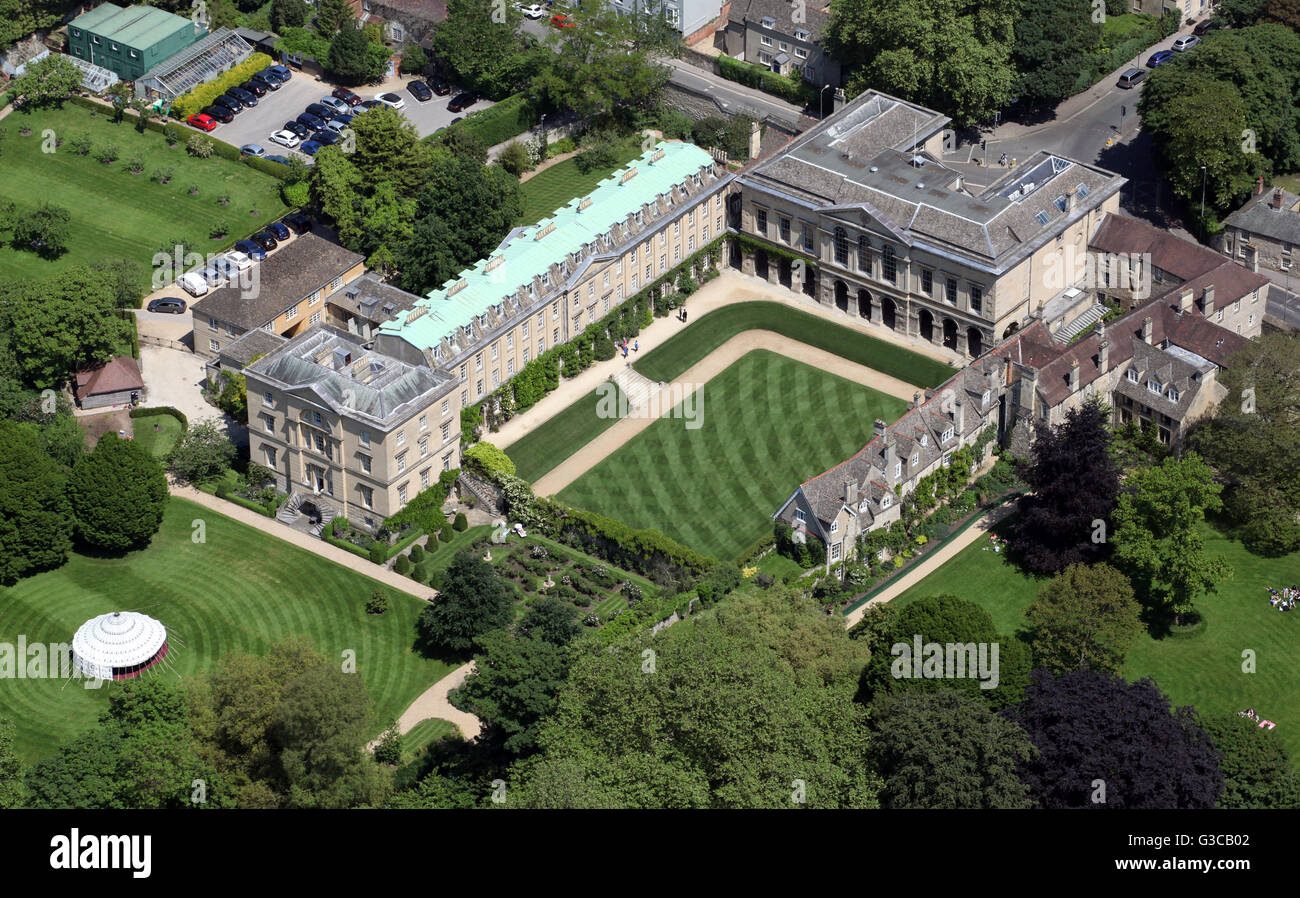 Luftaufnahme von Worcester College der Oxford University, UK Stockfoto