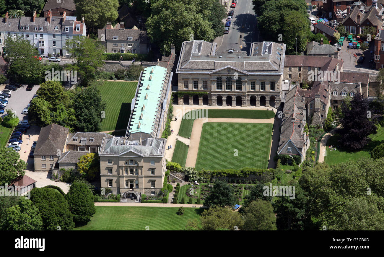 Luftaufnahme von Worcester College der Oxford University, UK Stockfoto