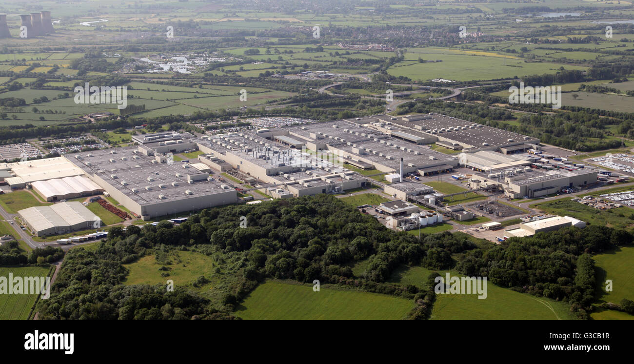 Luftaufnahme von Toyota Motor Manufacturing Automobilfabrik tragen Derby, UK Stockfoto