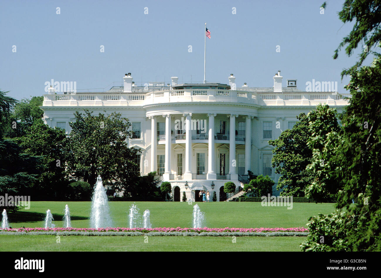 Washington D.C., das Weiße Haus, südlichen Rasen, White House Stockfoto