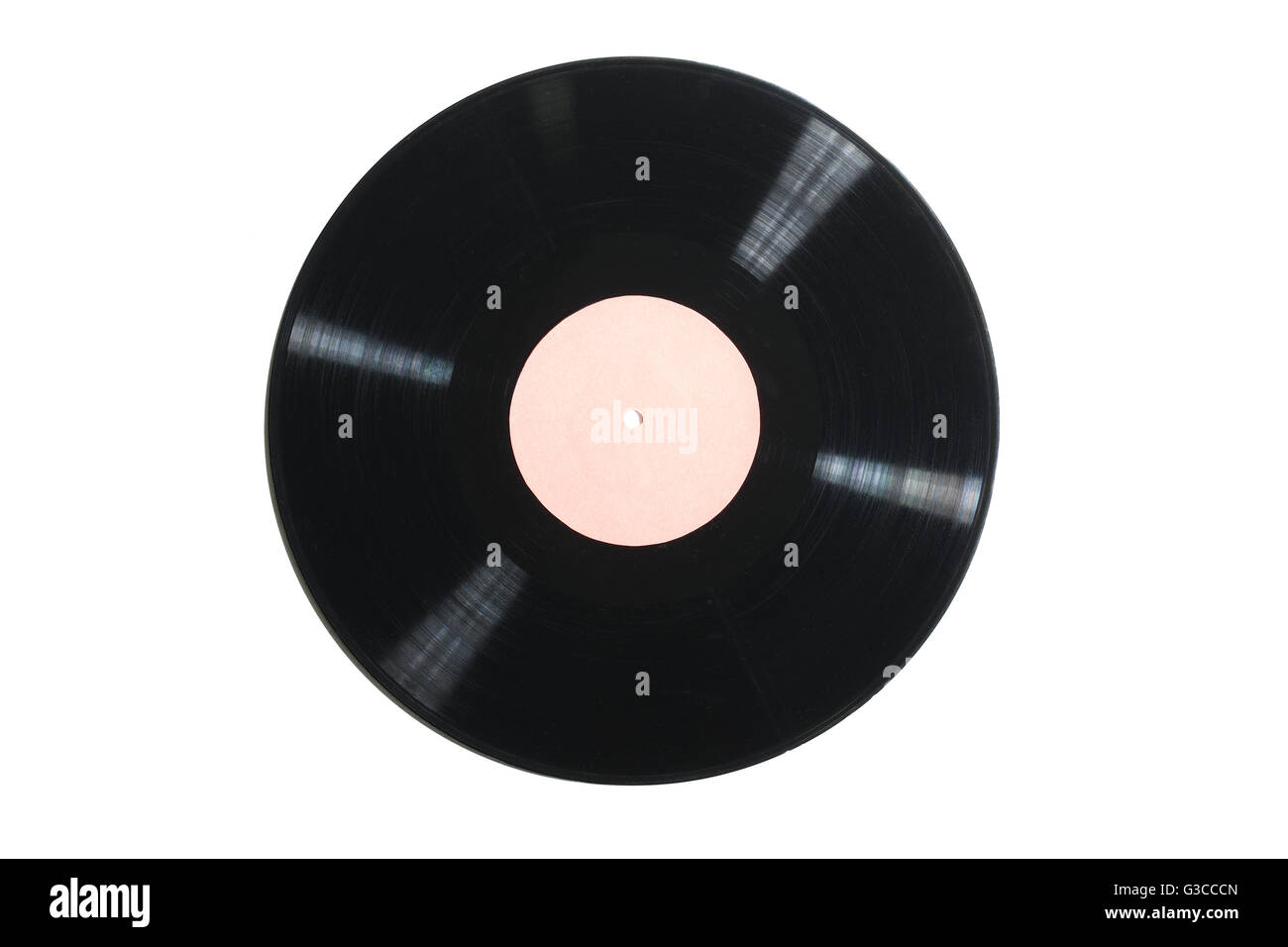 Alte verwendet Vinyl-Schallplatte auf einem weißen Hintergrund Stockfoto