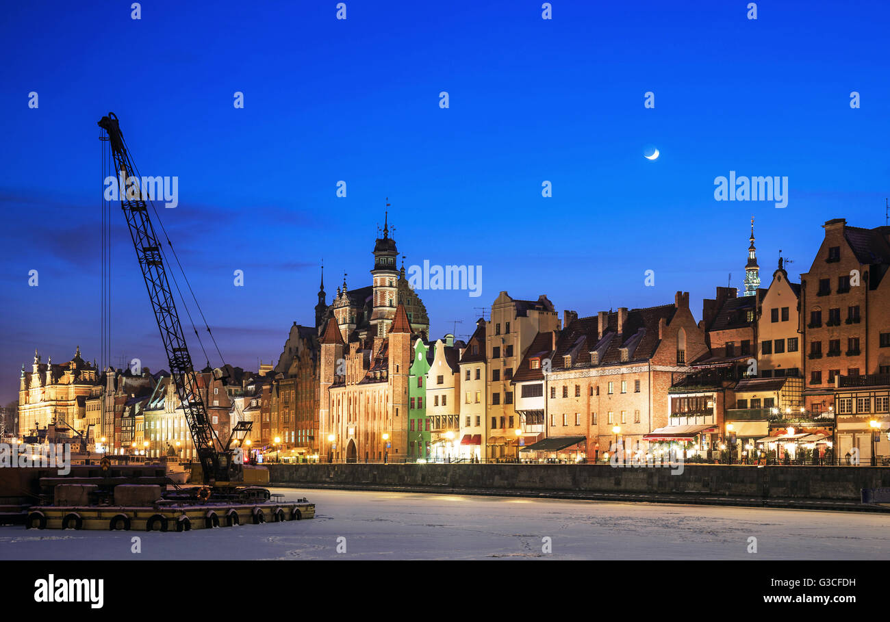 Die Altstadt in Danzig in der Nacht Stockfoto