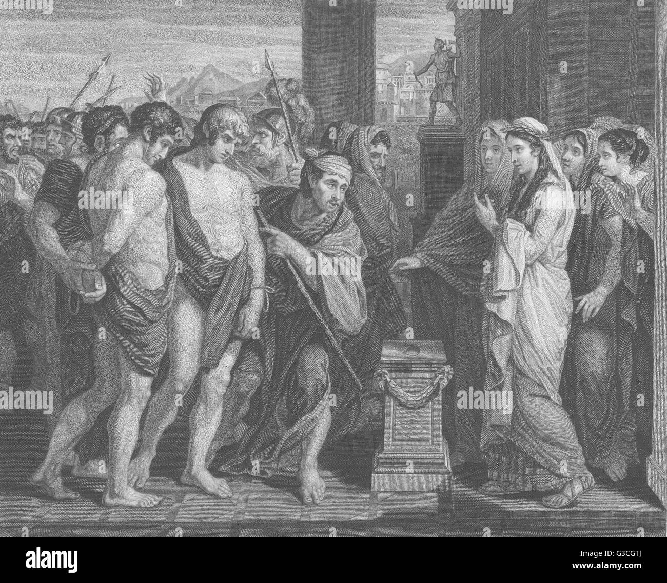 PYLADES und Orest: Benjamin West, antiken print 1835 Stockfoto