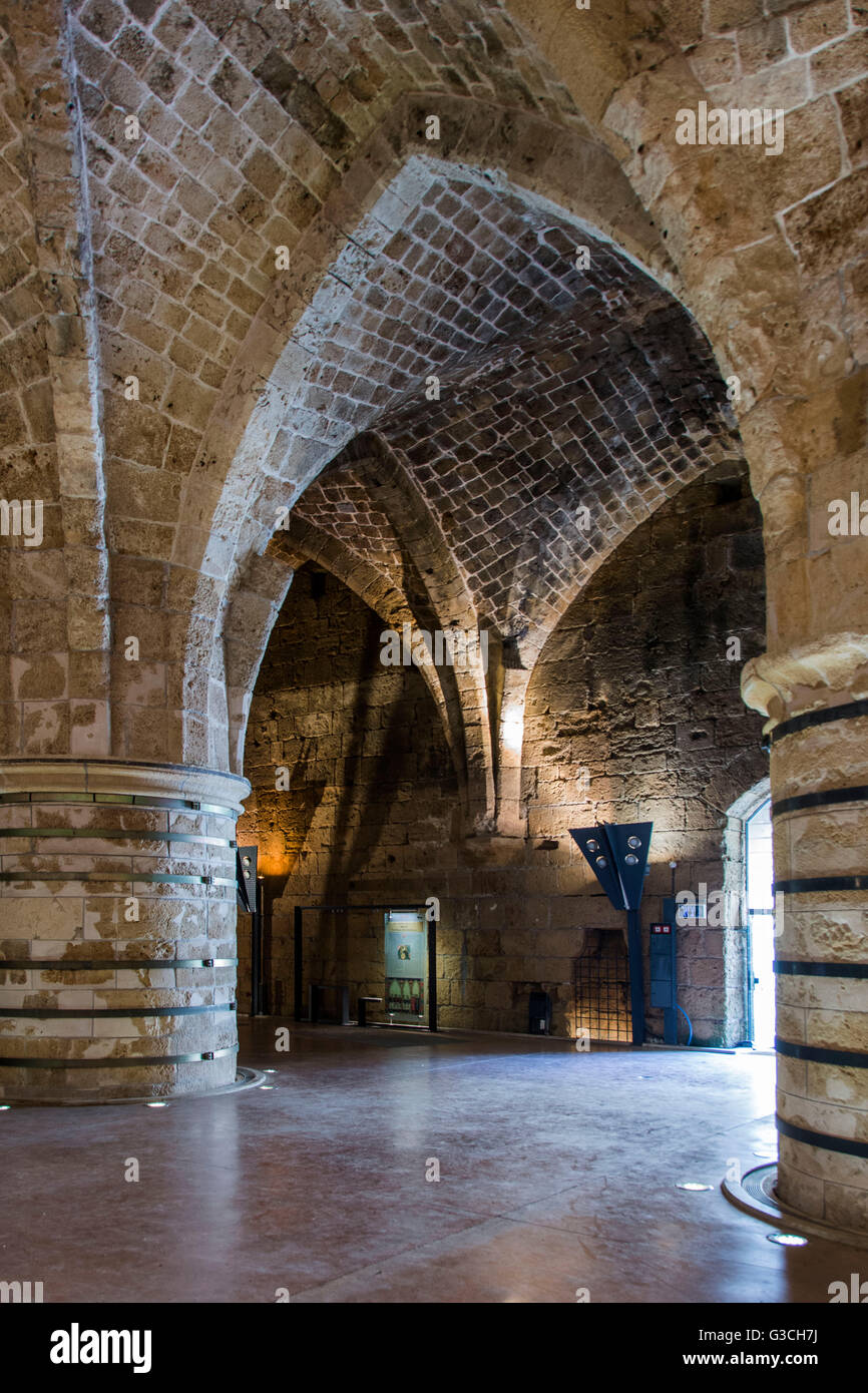 Israel, Akko, Altstadt, Zitadelle, Refektorium, Tresor, Stockfoto