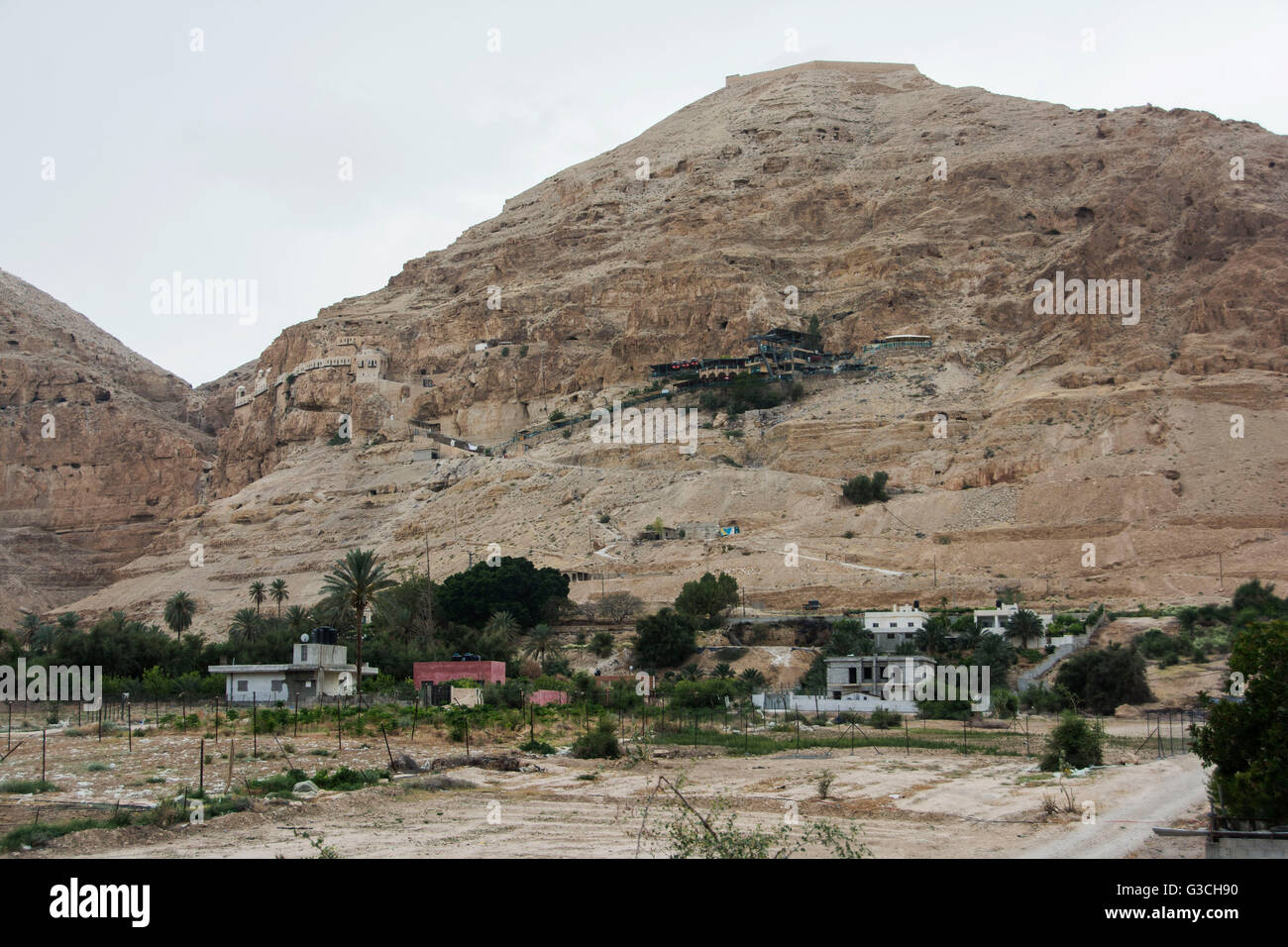 Israel, Westjordanland, Landschaft, Quaran Tal, Jericho, Berg, "Berg der Versuchung" Stockfoto