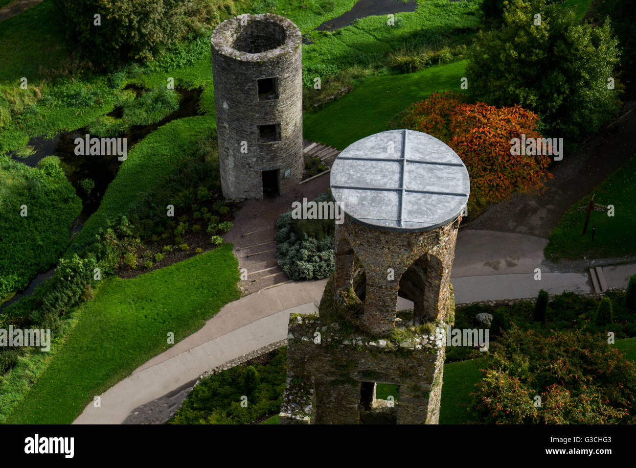 Blarney Castle, Irland, Ansicht von oben Stockfoto