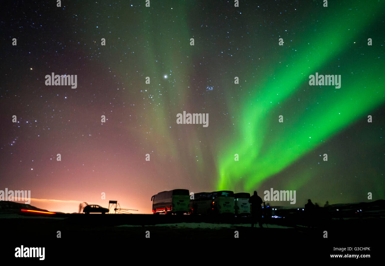 Nordlicht in Island, Aurora borealis Stockfoto