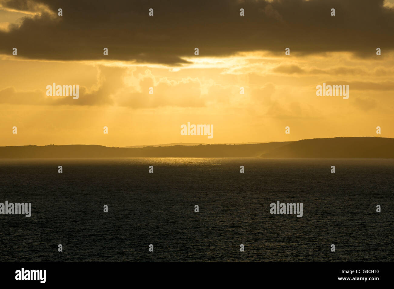 Sonnenuntergang, Irland, Kinsale, Old Head of Kinsale Stockfoto