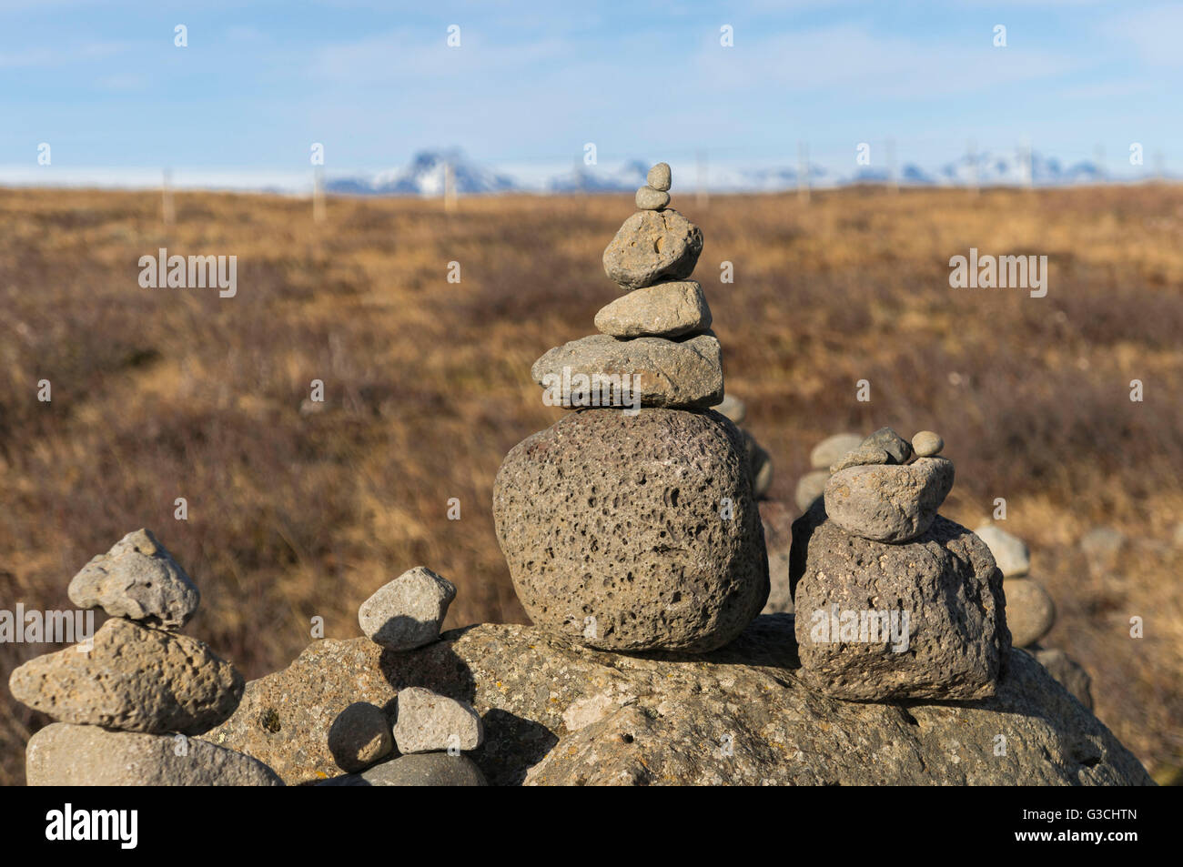 Stein Haufen in Island Stockfoto