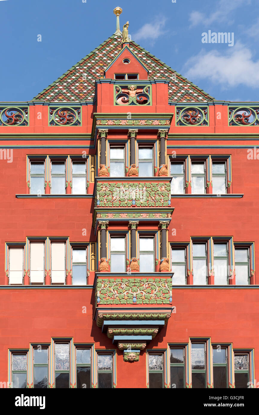 Schweiz, Basel-Stadt, Rathaus-Fassade, Detail, Stockfoto