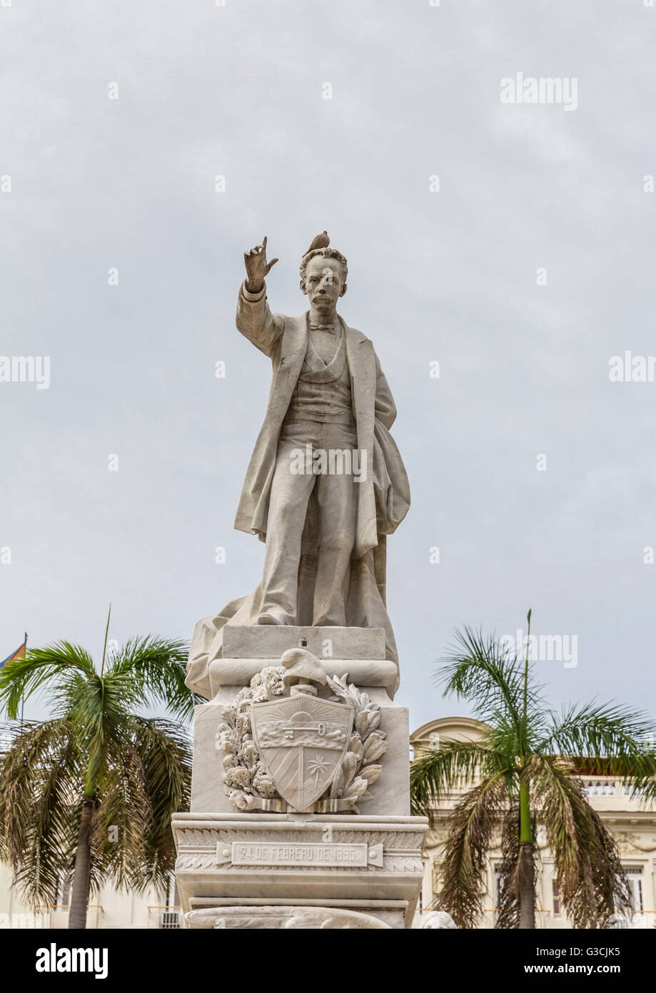 Statue von José Marti, kubanischer Dichter und Schriftsteller, Parque Central, Havanna, La Habana, Kuba, der Republik Kuba, die großen Antillen, Karibik Stockfoto