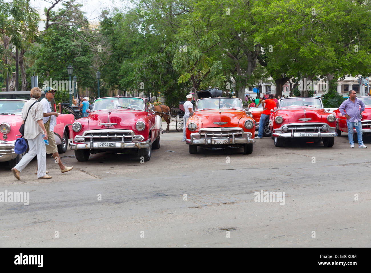 Oldtimer vor dem Capitol, Havanna, La Habana, Cuba, der Republik Kuba, der großen Antillen, Karibik Stockfoto