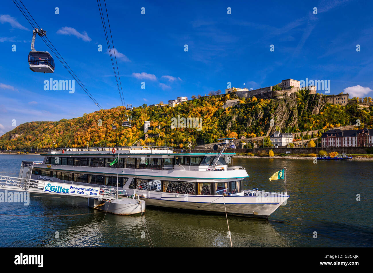 Rhine promenade koblenz rhineland palatinate Fotos und Bildmaterial
