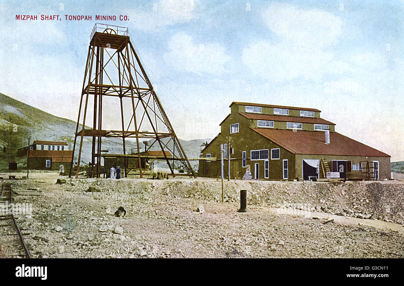 Mizpah Shaft, Tonopah Mining Company, Nevada, USA Stockfoto