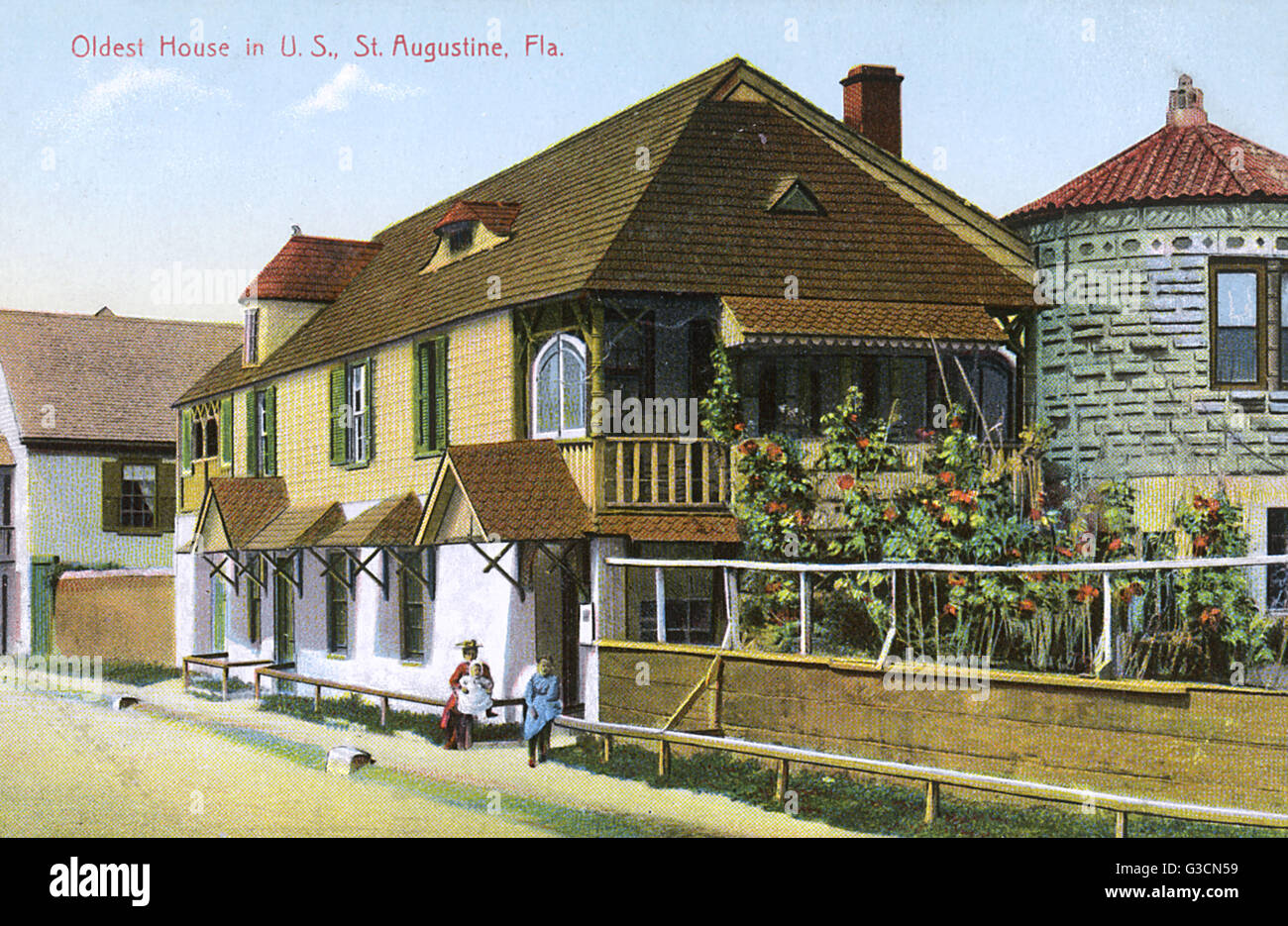 Oldest House, St. Francis Street, St. Augustine, Florida, USA Stockfoto