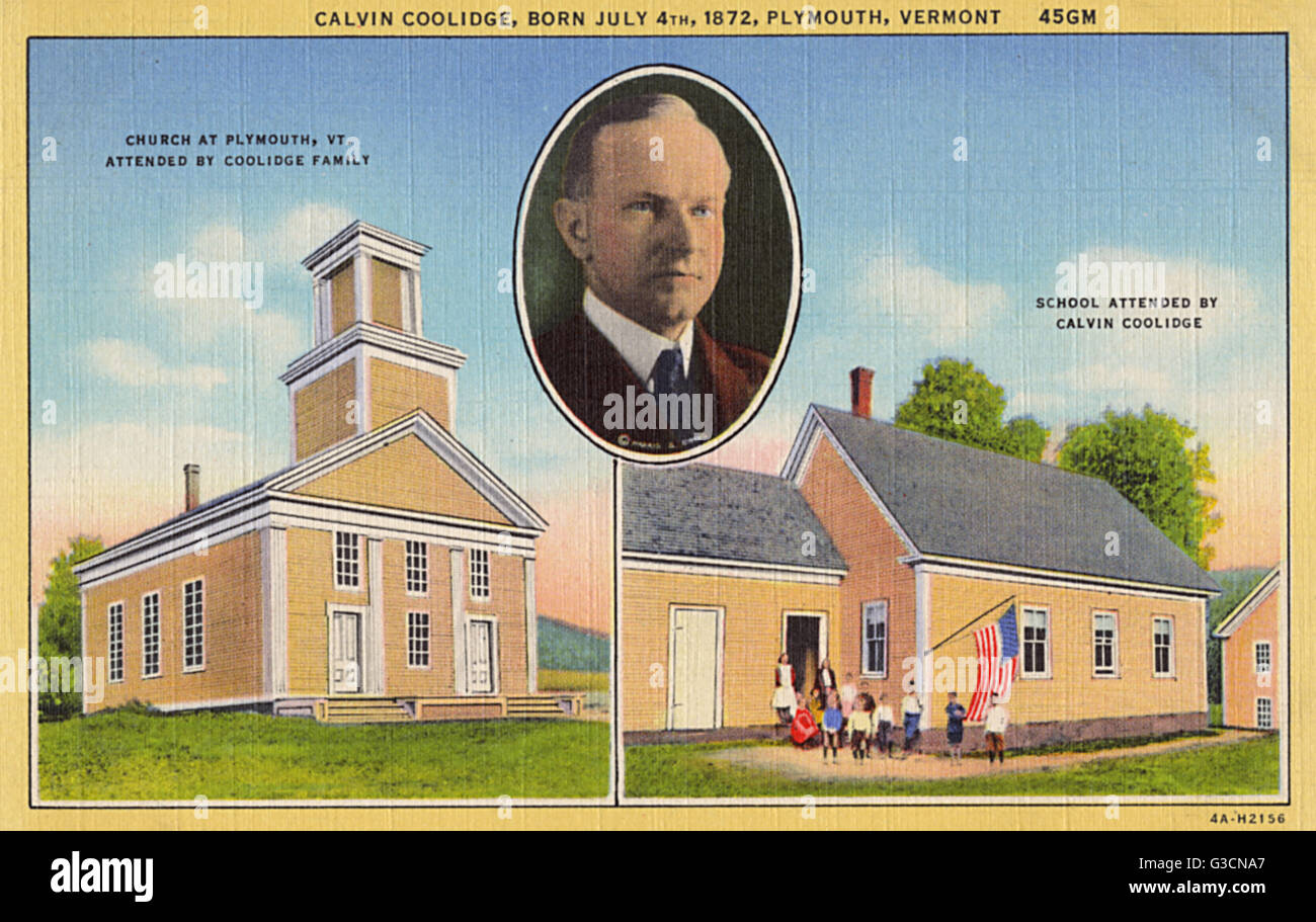 Calvin Coolidge Kirche und Schule, Plymouth, Vermont, USA Stockfoto