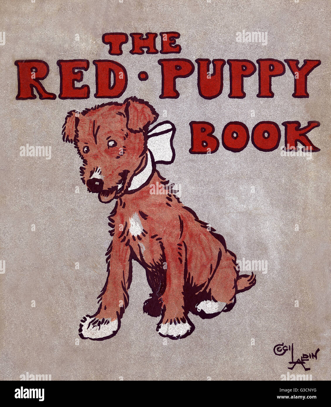 Cover-Design von Cecil Aldin, dem roten Hundebuch Stockfoto
