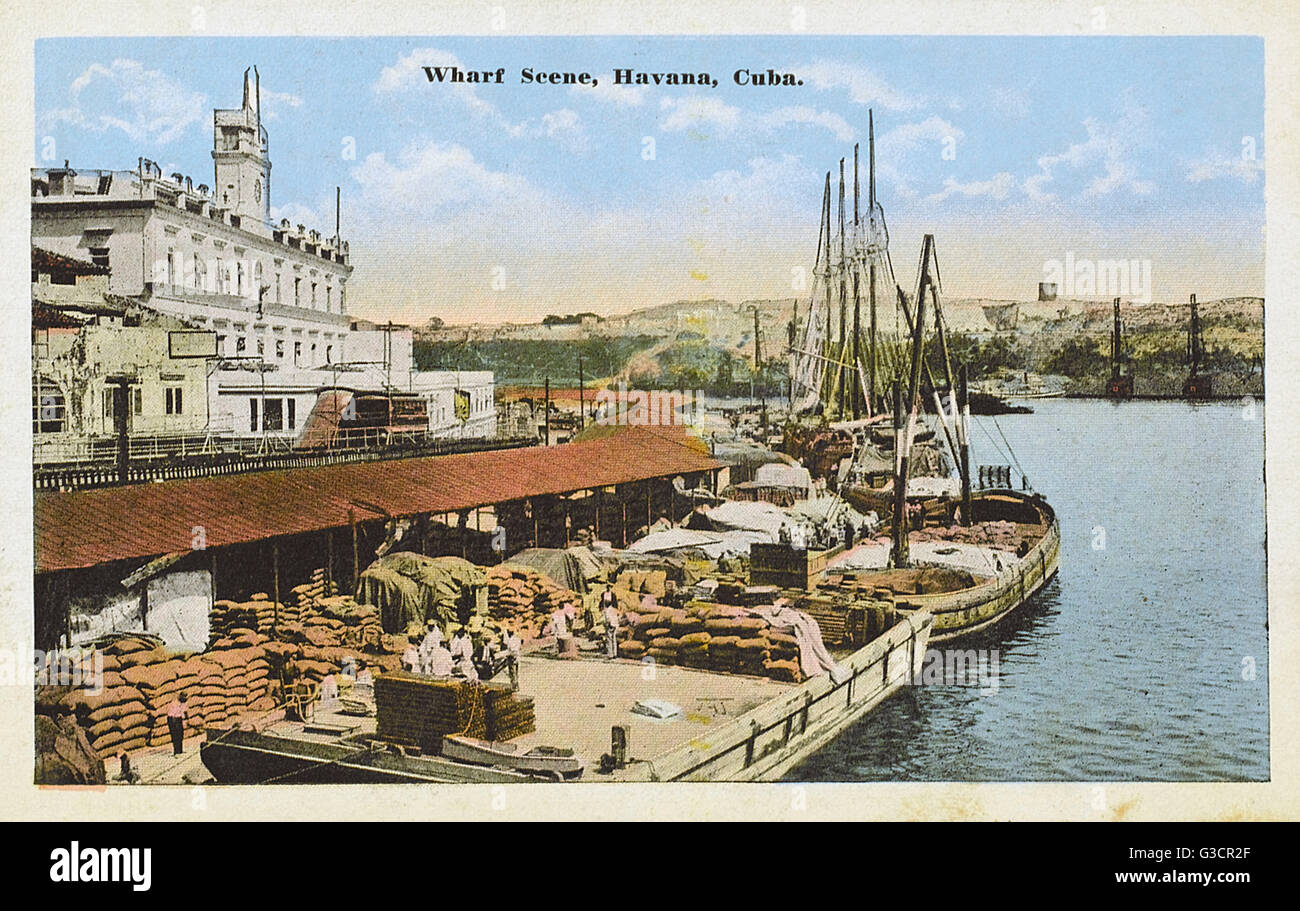 Kuba - Havanna - Werft Szene im Hafen Stockfoto