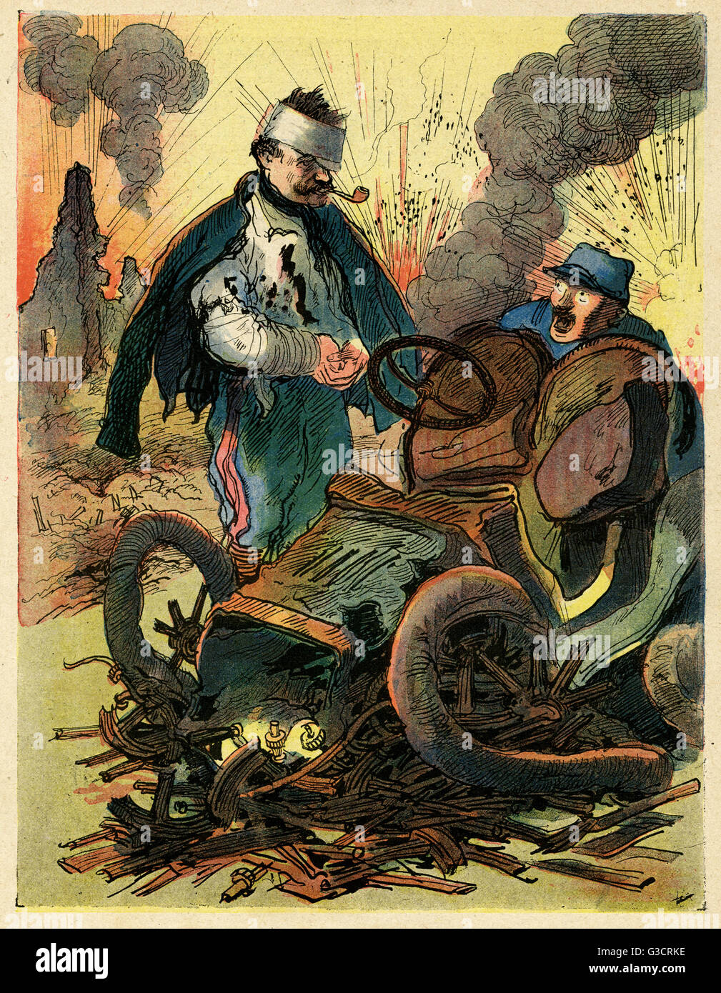 Cartoon, auf einer bestimmten Route, WW1 Stockfoto