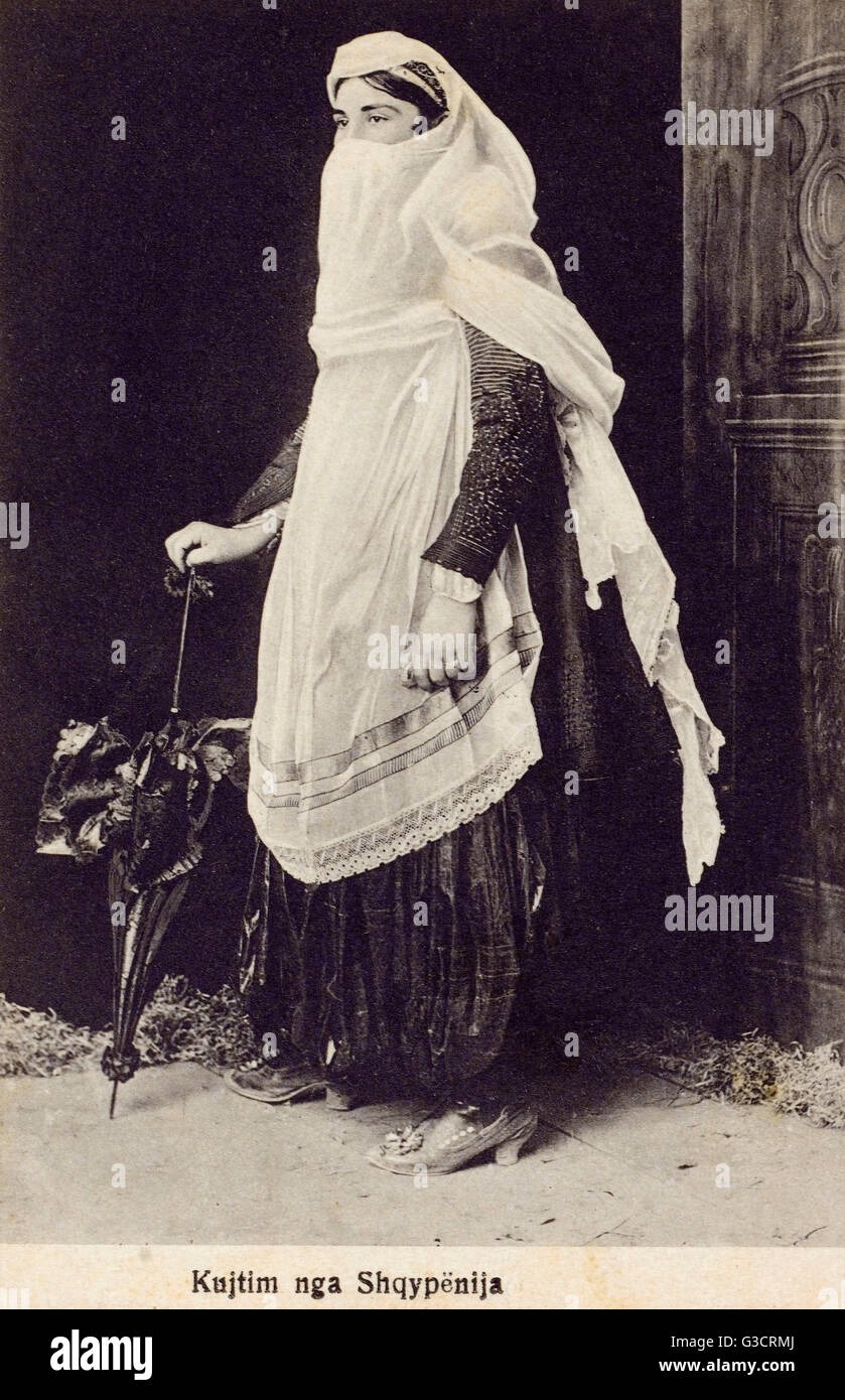 Eine Frau aus Shqipnija, Albanien Stockfoto