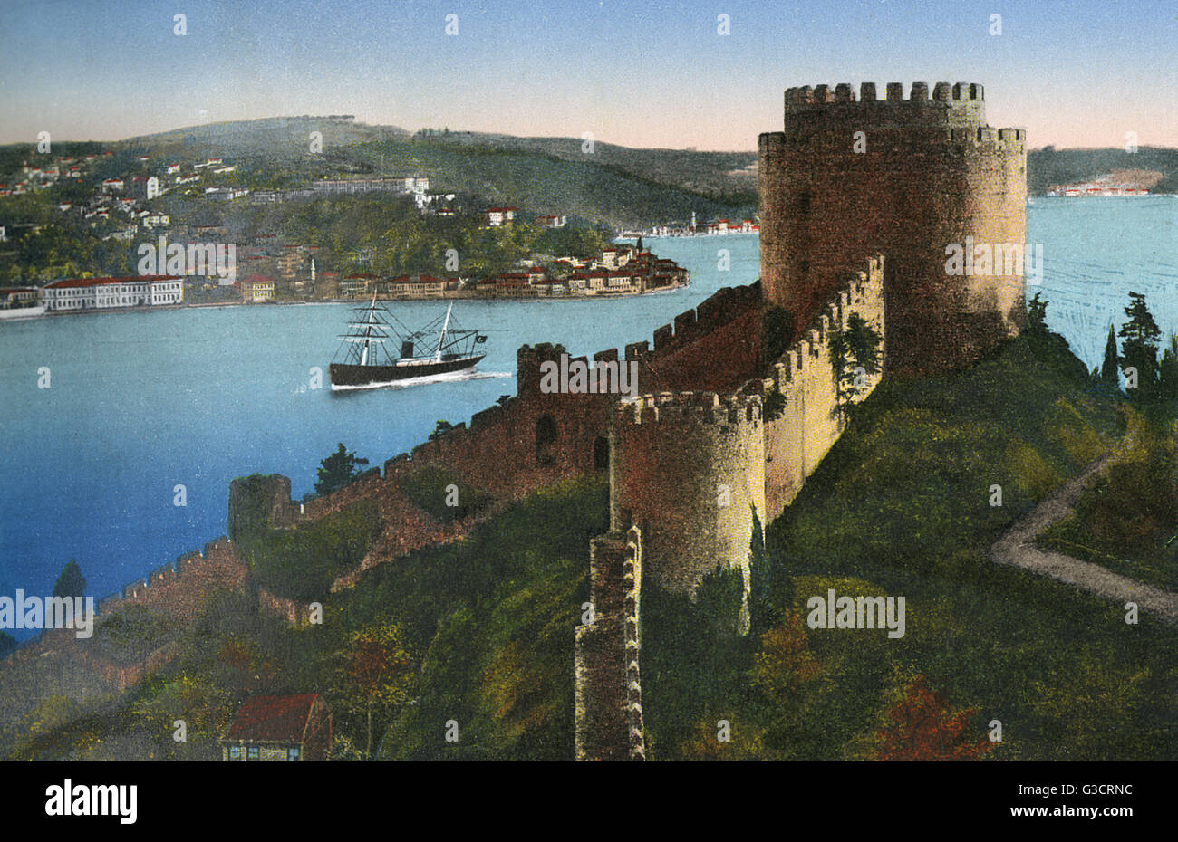Rumeli Hisari auf der europäischen Seite des Bosporus, Türkei Stockfoto