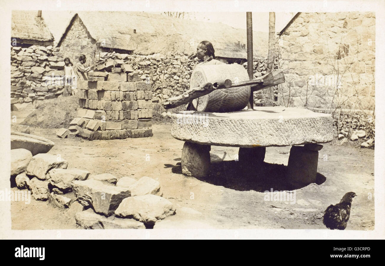China - Maulwurfmühle - Dorfgemeinschaft Stockfoto