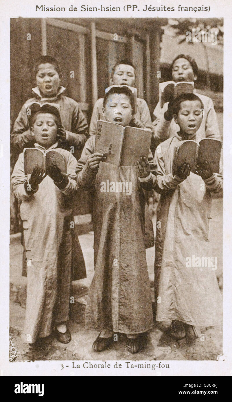 China - Xianxian - Französische Jesuitenmission - Kinderchor Stockfoto