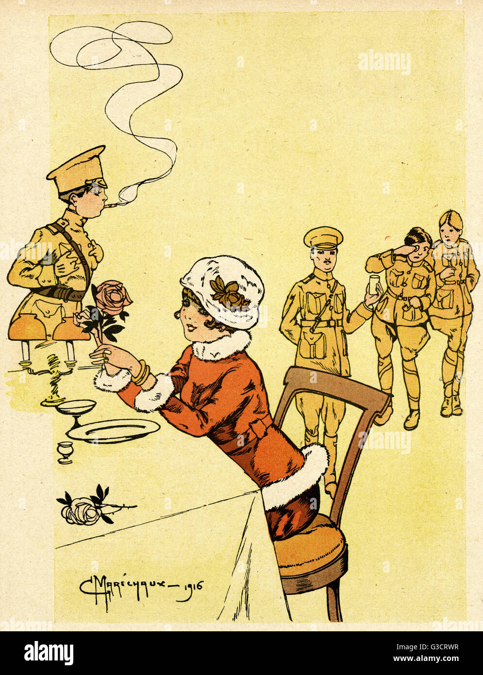 Cartoon, Epic-Song, WW1 Stockfoto