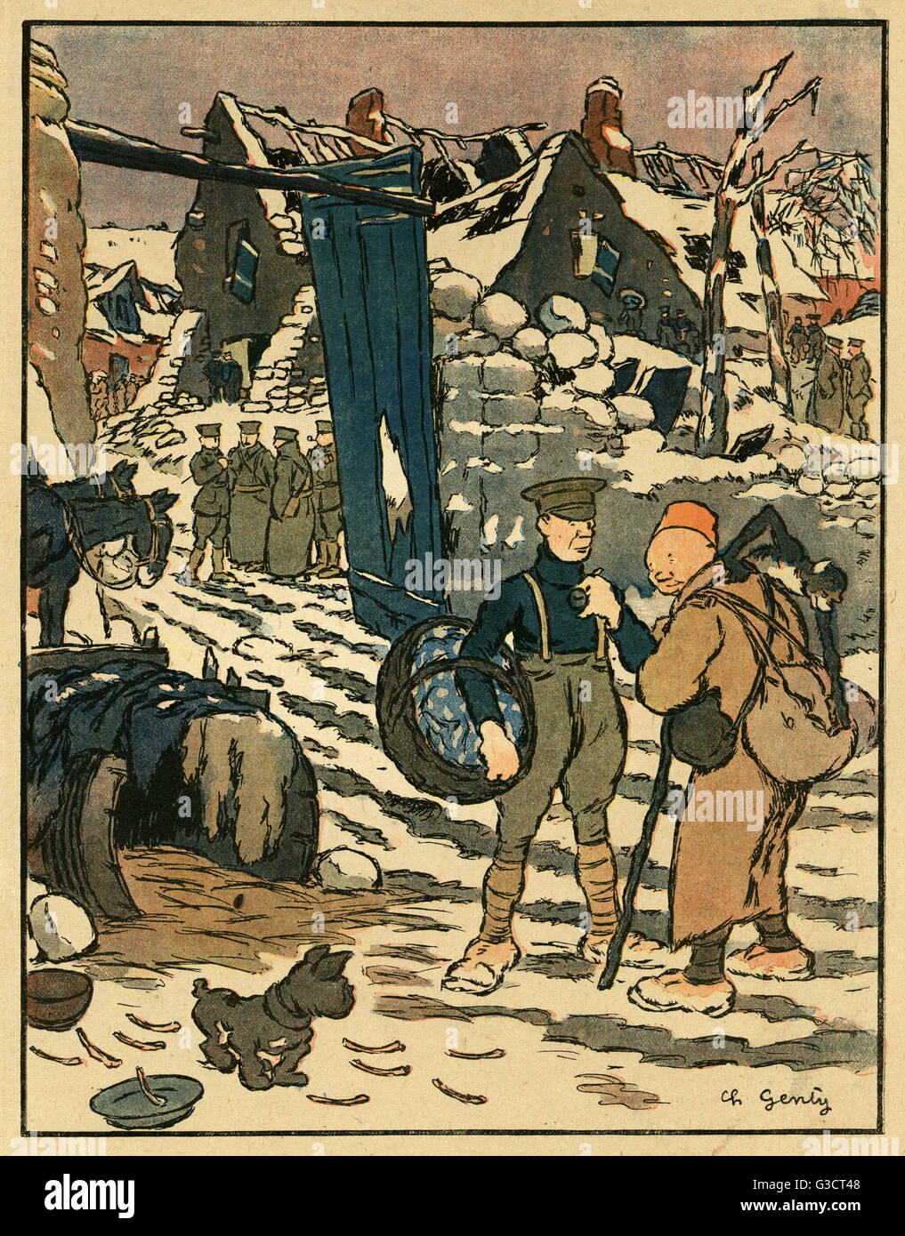 Cartoon, methodische Ausbildung, WW1 Stockfoto