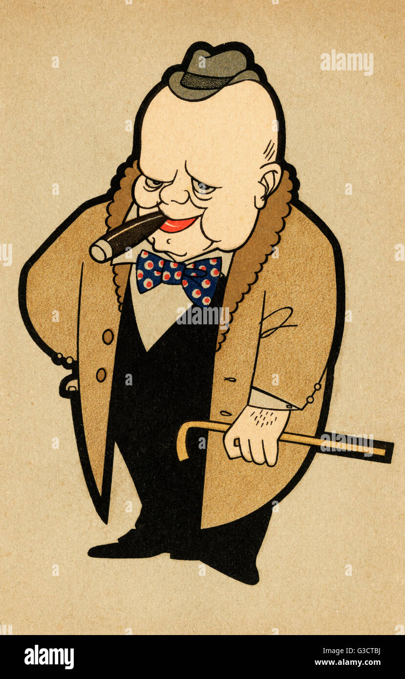 Karikatur von Winston Churchill, britischer Premierminister Stockfoto