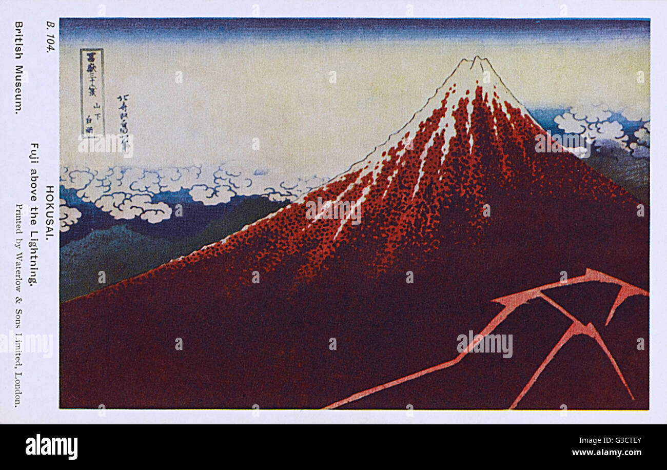 Berg Fuji, Japan - Nachbildung eines Holzschnitts von Hokusai Stockfoto