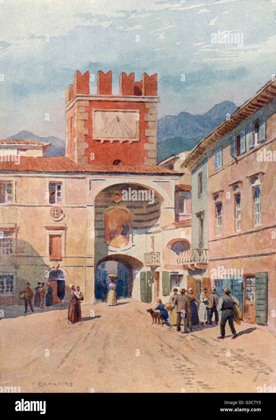"Eine malerische Litte rechteckige Stadt, halten viel von seiner mittelalterlichen Befestigungsanlagen und mehrere Tore."     Datum: 1904 Stockfoto