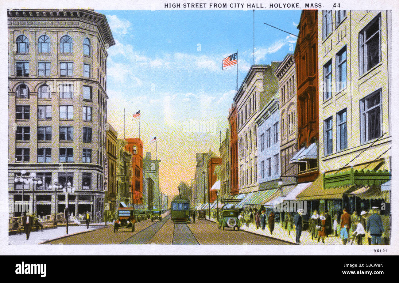 High Street, Holyoke, Massachusetts, USA Stockfoto