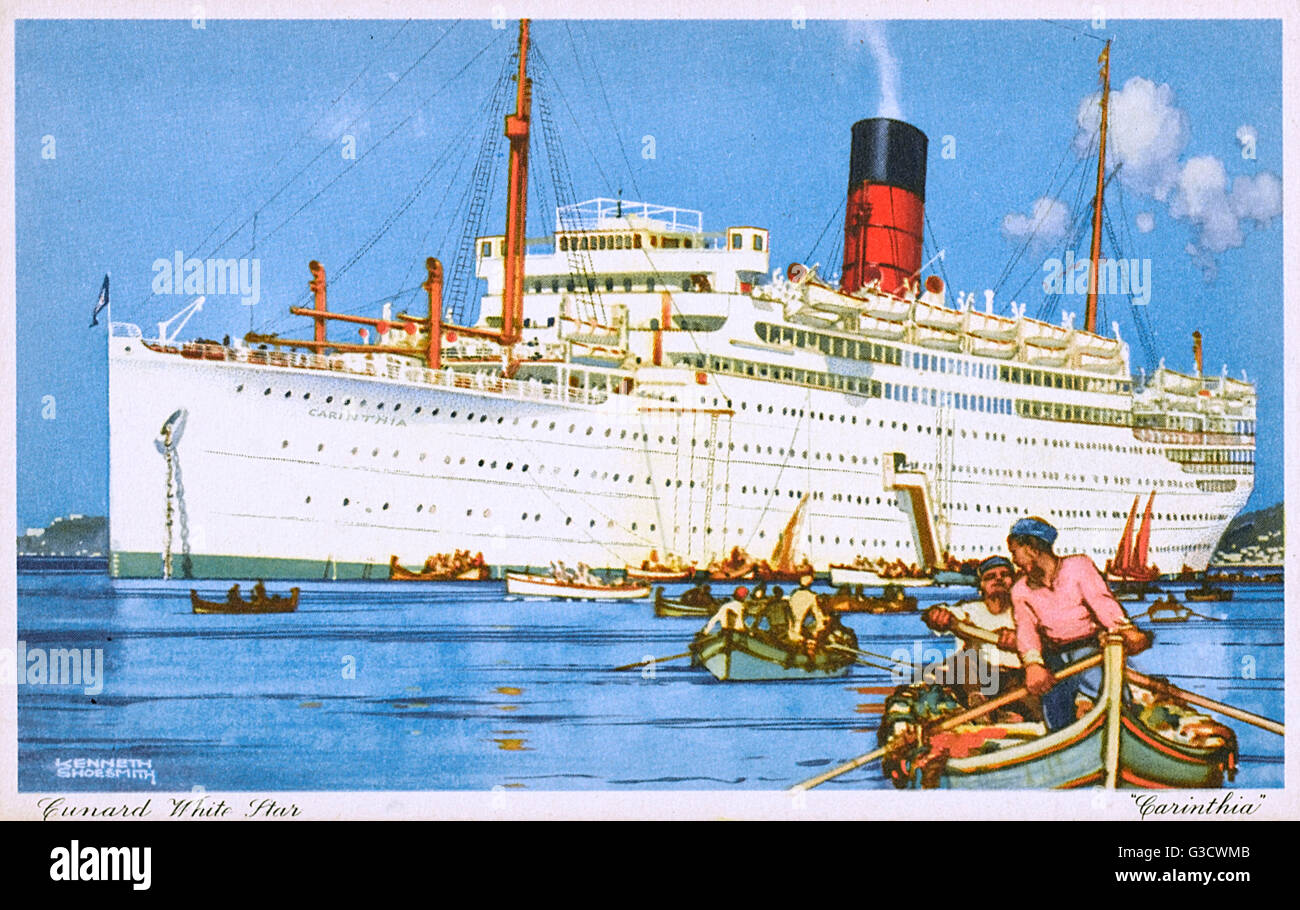 Cunard White Star Line - RMS Carinthia Ocean Liner Stockfoto