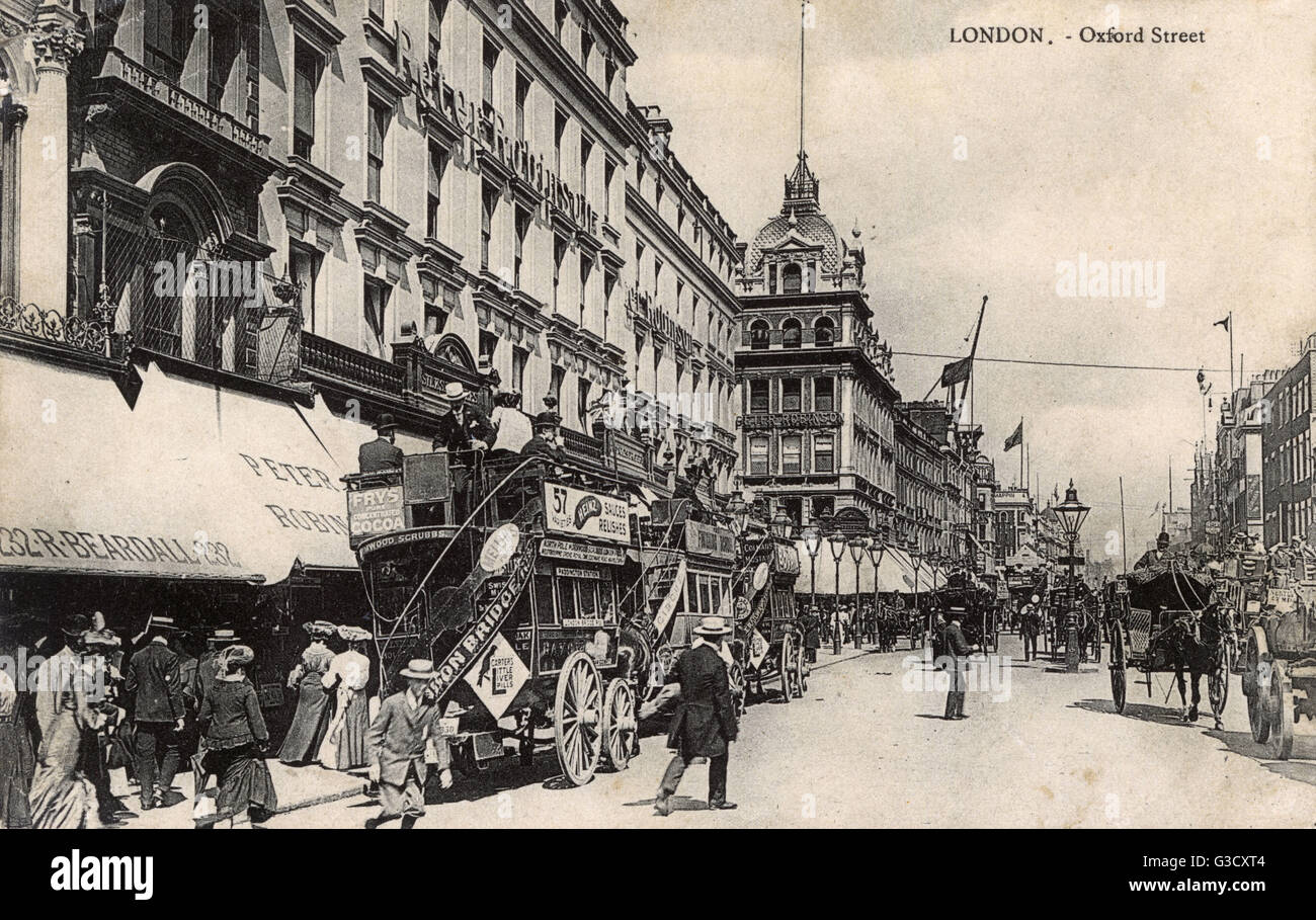 Peter Robinson Kaufhaus, Oxford Circus, London - auf der Suche nach Osten auf Oxford Straße.     Datum: ca. 1909 Stockfoto