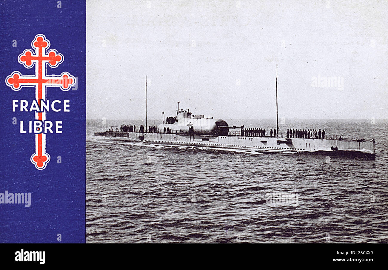 WW2 Uhr - Surcouf-U-Boot der freien französischen Marine Stockfoto