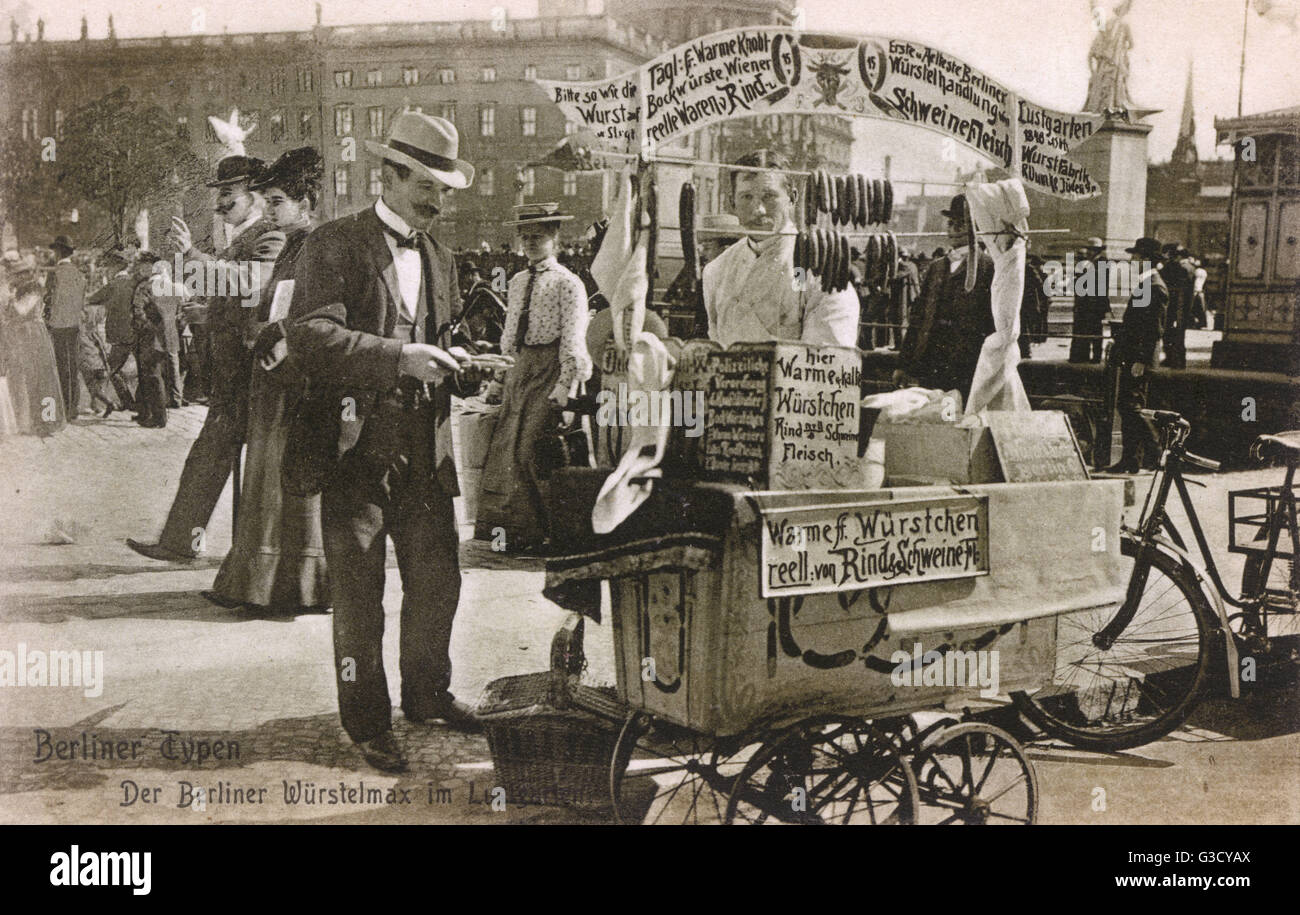 Berlin, Deutschland - Mobile Wurst Verkäufer im Lustgarten Datum: circa 1905 Stockfoto